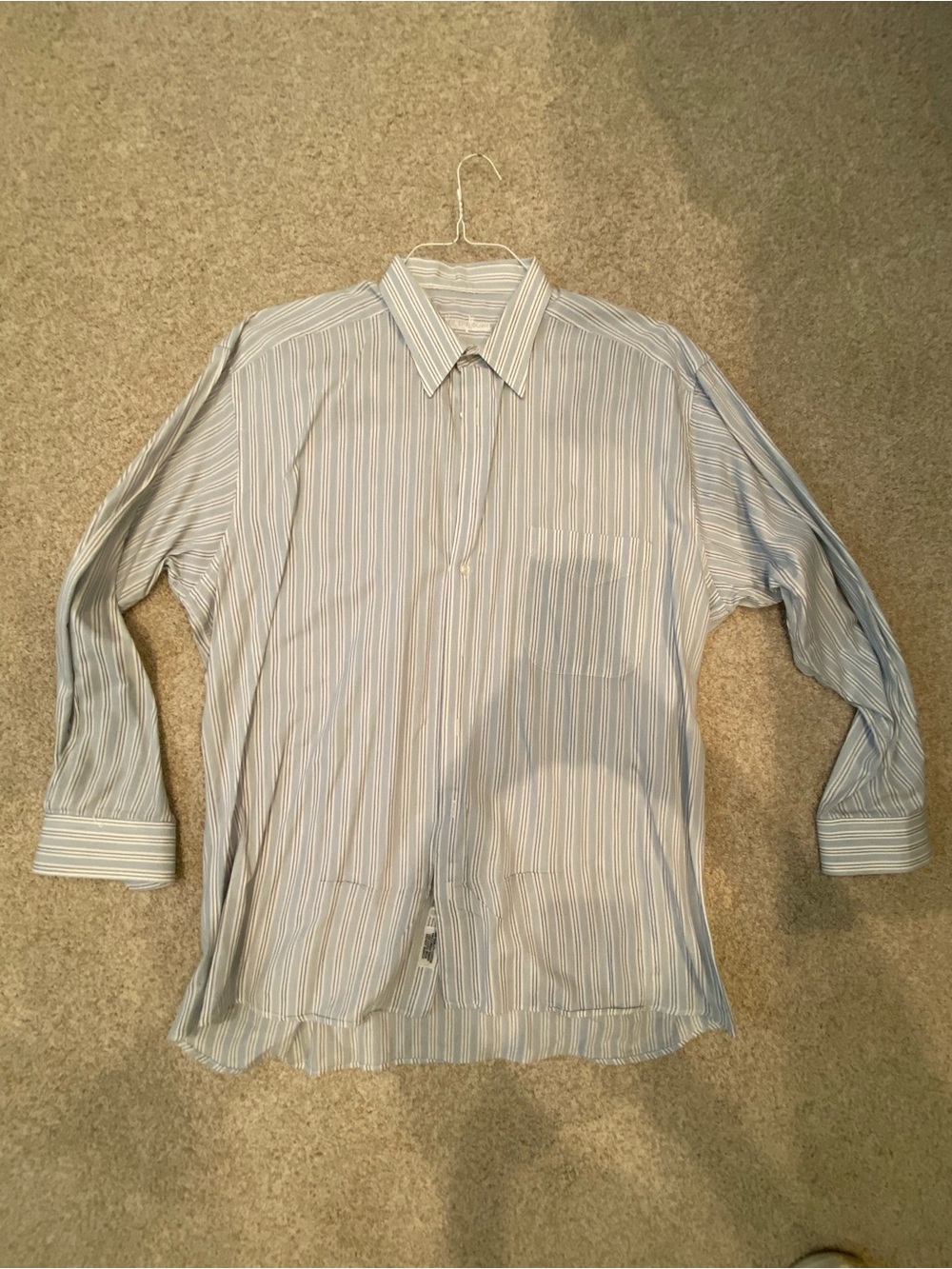 Neiman Marcus Light Blue and White Striped Dress Shirt